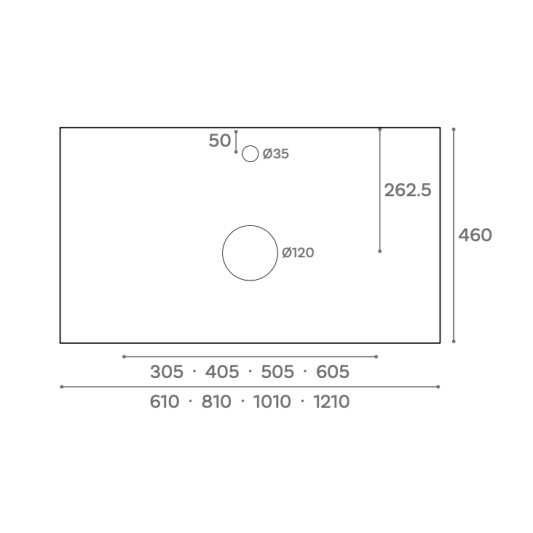 Tapa mueble Piedra sinterizada travertino 80-100-120 2