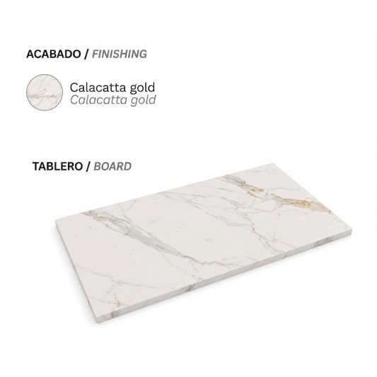 Tapa mueble Piedra sinterizada Marmol calacata gold 80-100-120