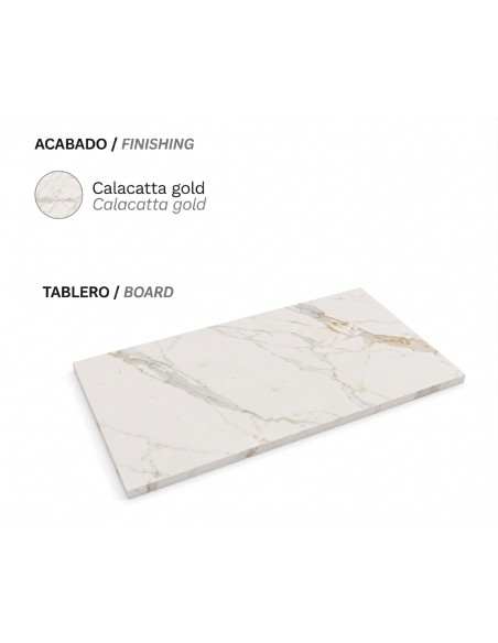 Tapa mueble Piedra sinterizada Marmol calacata gold 80-100-120