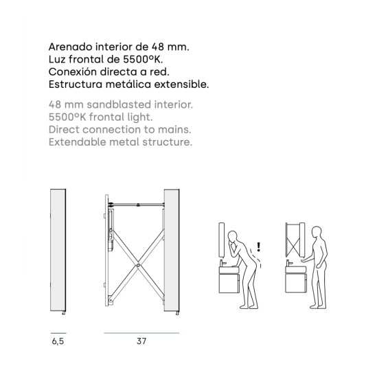 Manillons Torrent Espejo Extend 60x80 reversible 2