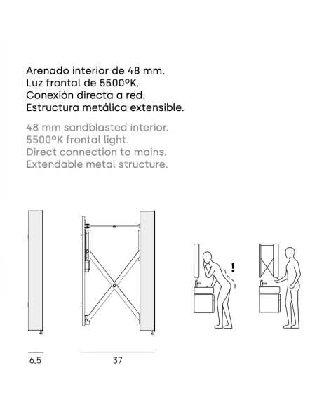 Manillons Torrent Espejo Extend 60x80 reversible