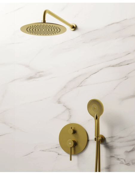 Conjunto Ducha monomando empotrable SIRIO ORO PVD