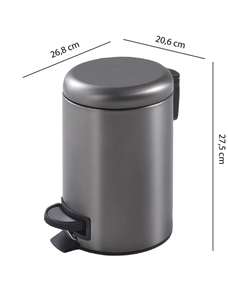 GEDY 33098100000 POTTY Papelera 5L Gun Metal