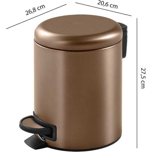 GEDY 33098200000 POTTY Papelera redonda con tapa 5 L Oro Rosa 2