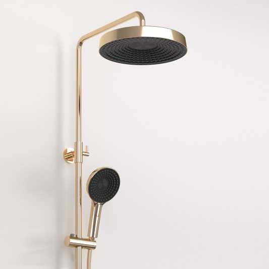 NILO Columna de baño-ducha con repisa de cristal templado de Duplach