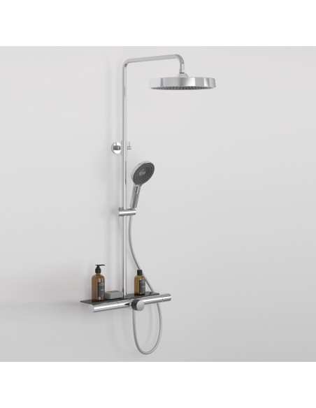 NILO Columna de baño-ducha con repisa de cristal templado de Duplach