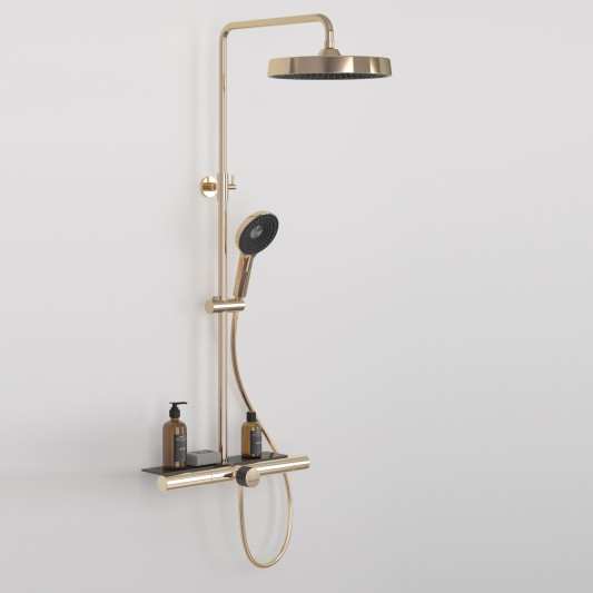 NILO Columna de baño-ducha con repisa de cristal templado de Duplach