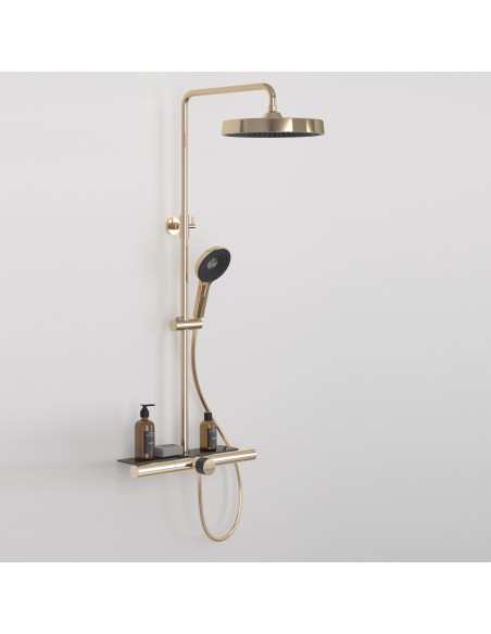 NILO Columna de baño-ducha con repisa de cristal templado de Duplach