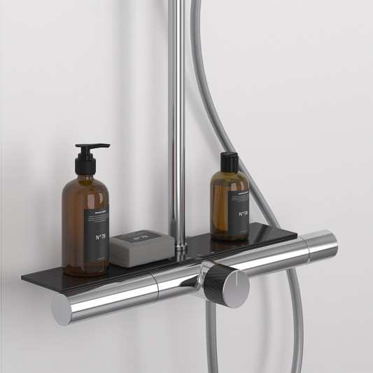 NILO Columna de baño-ducha con repisa de cristal templado de Duplach