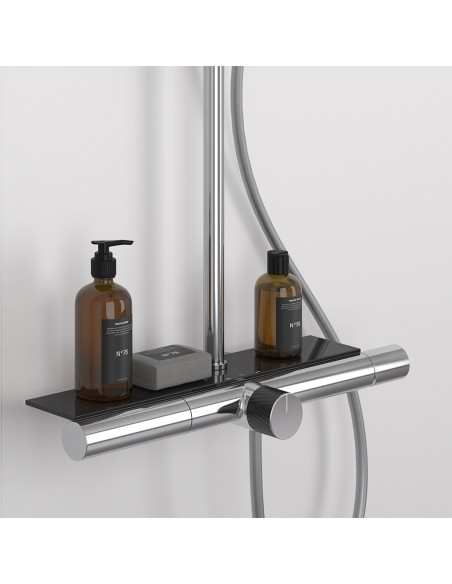 NILO Columna de baño-ducha con repisa de cristal templado de Duplach