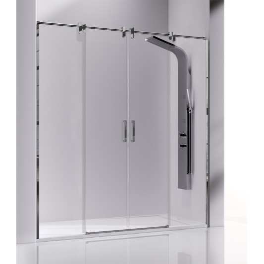 Mampara de ducha SLIM - KASSANDRA - LM100 - Frontal de ducha 2 puertas y 2 correderas