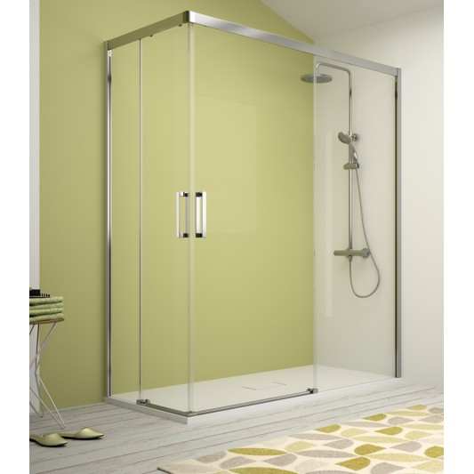 Mampara de ducha KASSANDRA S400 Angular 2F + 2C Plata Brillo