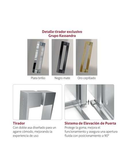Mampara de ducha frontal 2 puertas abatibles Nardi NA501 Plata Brillo