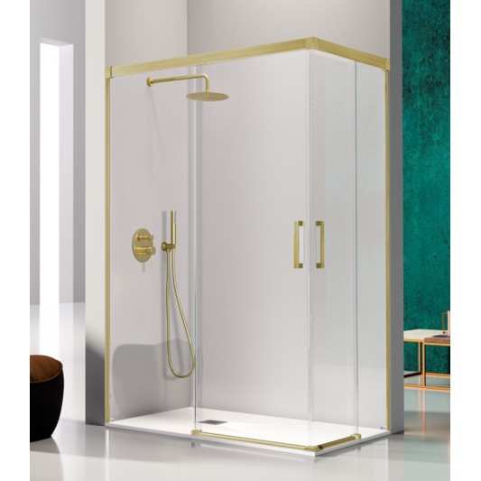 Mampara ducha angular Sugar SU607 Oro Cepillado A MEDIDA