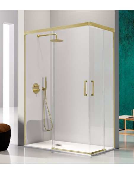 Mampara ducha angular Sugar SU607 Oro Cepillado A MEDIDA