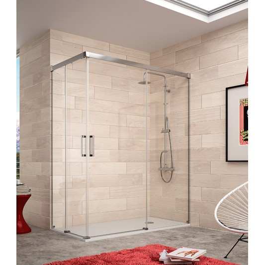 Mampara ducha angular Sugar SU607 Plata Brillo A MEDIDA