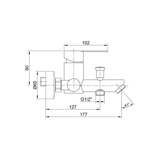 Grifo de bañera Iony negro 3283N 2