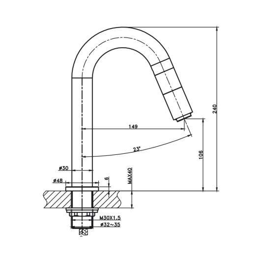 Grifo de lavabo IO'S-5 cromo 3044 2