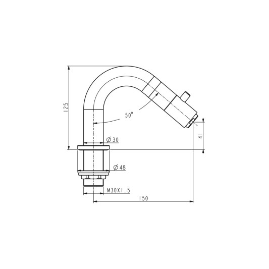Grifo de bidé IO'S-5 cromo 3045 2