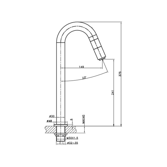 Grifo de lavabo alto IO'S-5 cromo 3046 2