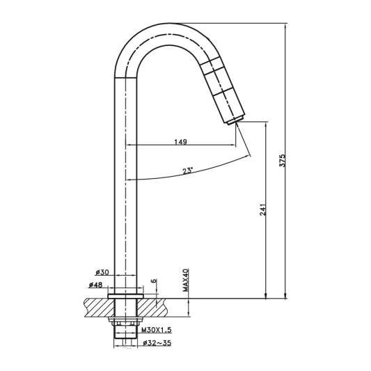 Grifo de lavabo alto IO'S-5 cromo 3046 2