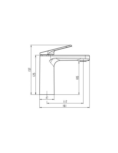 Grifo de lavabo Lazio cobre 3240CB - Dibujo técnico