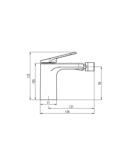Grifo de bidé Lazio cobre 3242CB - Dibujo técnico