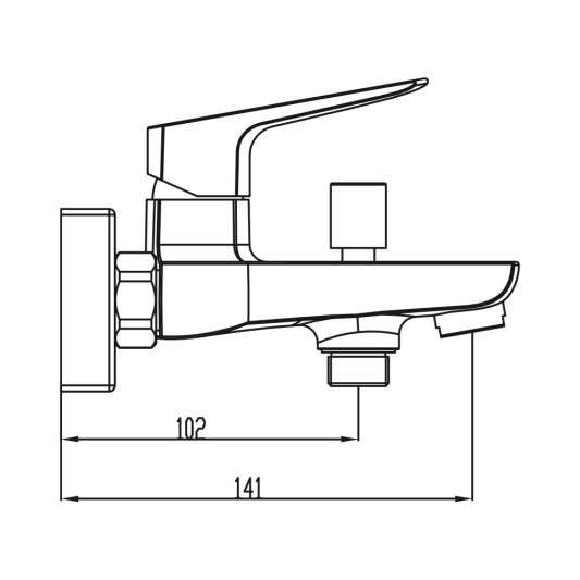 Grifo de bañera Marriot cromo 3152 - Dibujo técnico