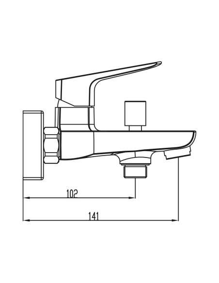 Grifo de bañera Marriot cromo 3152 - Dibujo técnico