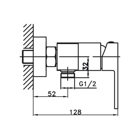 Grifo de ducha Orion cromo 3007 - Dibujo técnico