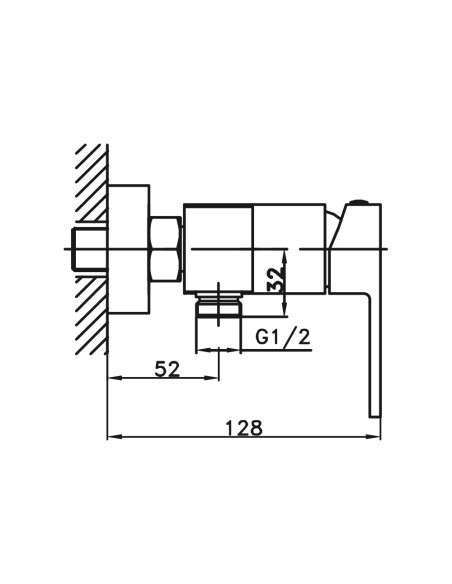 Grifo de ducha Orion cromo 3007 - Dibujo técnico