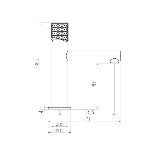 Grifo de lavabo Radio negro 3225NG 2