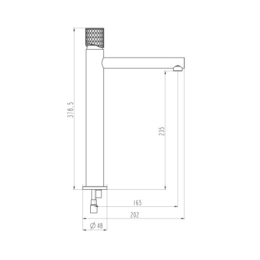 Grifo de lavabo de caño alto Radio cromo 3226 2