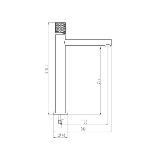 Grifo de lavabo de caño alto Radio negro 3226NG 2