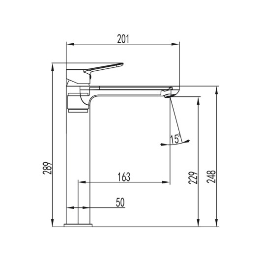 Grifo de lavabo de caño alto RHIO níquel 3166NK 2