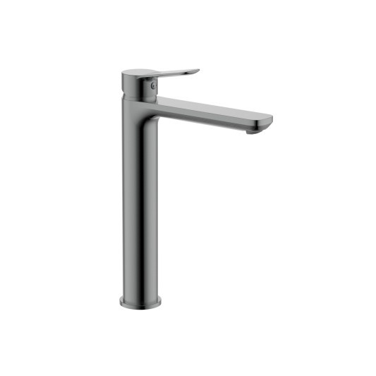 Grifo de lavabo de caño alto RHIO titanio 3166T