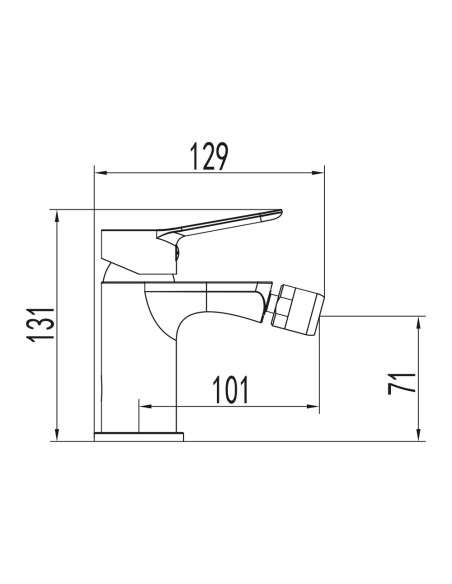 Grifo de Bidé RHIO oro 3167OR - Dibujo técnico