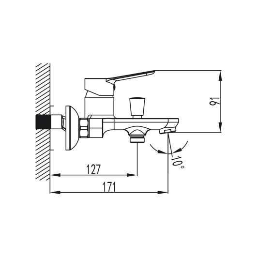 Grifo de bañera RHIO níquel 3168NK 2