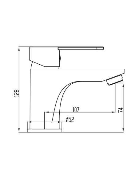 Grifo de lavabo Sion cromo 3146 - Dibujo técnico