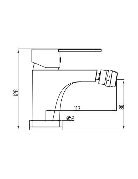 Grifo de bidé Sion cromo 3147 - Dibujo técnico