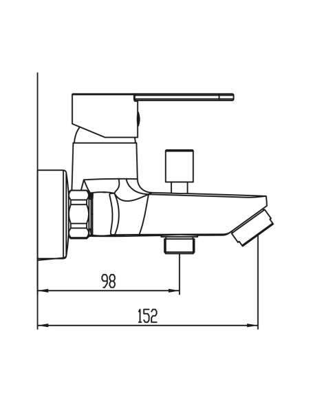 Grifo de bañera Sion cromo 3148 - Dibujo técnico