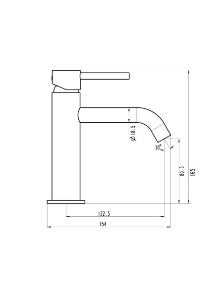 Grifo de lavabo Sirio titanio 3170T - Dibujo técnico