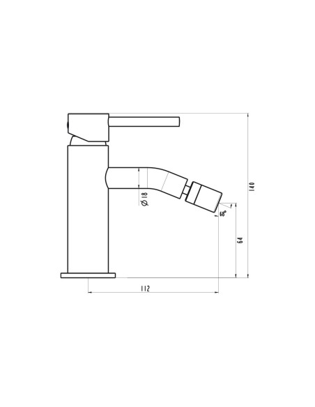 Grifo de bidé Sirio titanio 3171T - Dibujo técnico
