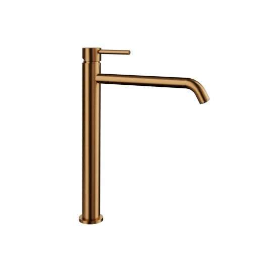 Grifo de lavabo de caño alto Sirio cobre cepillado 3172CB