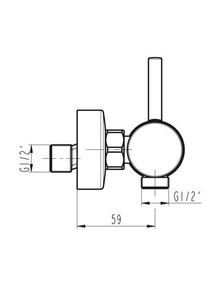 Grifo de ducha Sirio titanio 3174T - Dibujo técnico