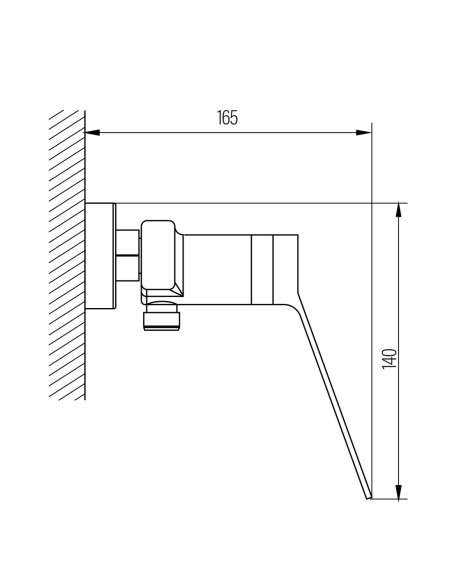Grifo de ducha Tarsio negro mate 3129-TR - Dibujo técnico