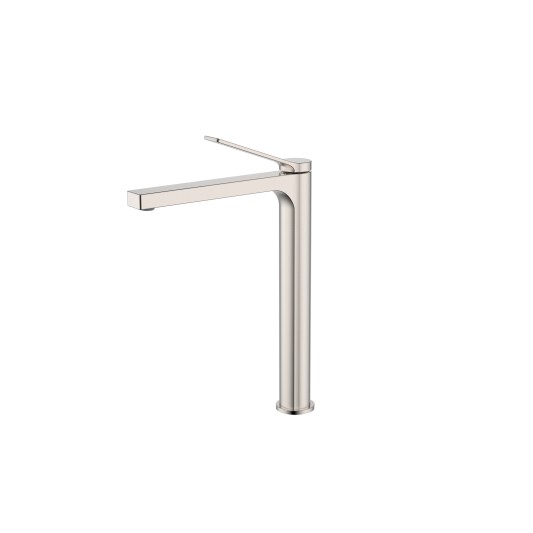 Grifo de lavabo de caño alto Tarsio níquel cepillado 3202NK