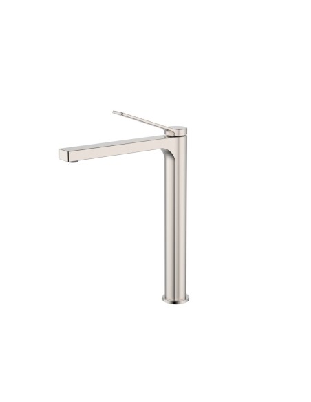 Grifo de lavabo de caño alto Tarsio níquel cepillado 3202NK