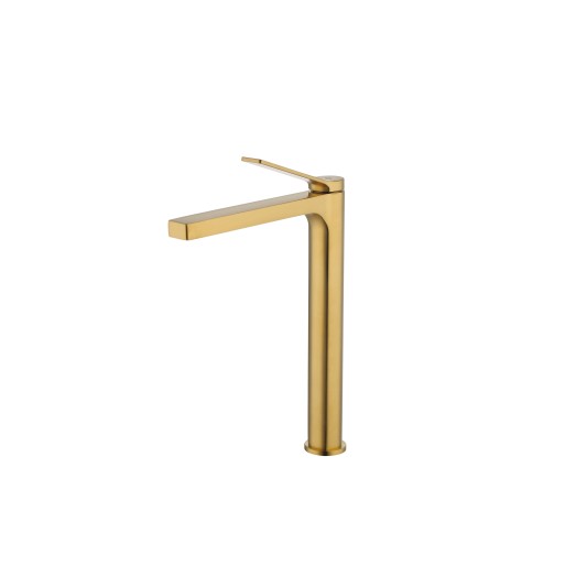 Grifo de lavabo de caño alto Tarsio oro cepillado 3202OR