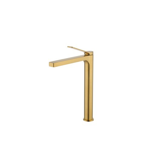 Grifo de lavabo de caño alto Tarsio oro cepillado 3202OR